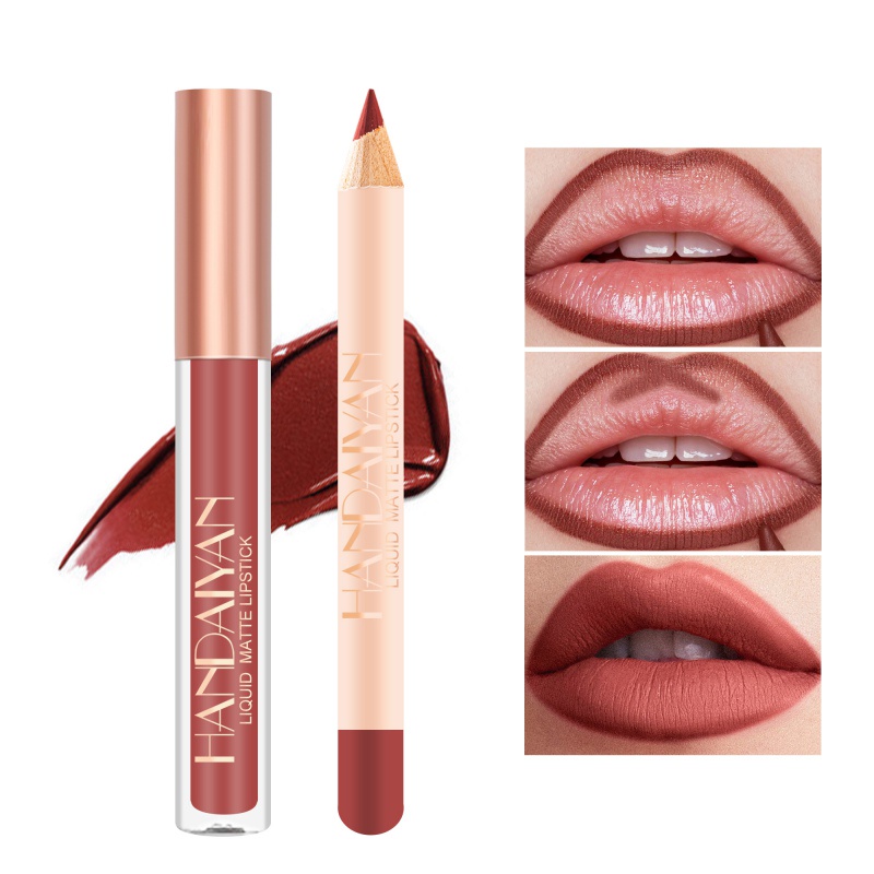 Conjunto De Lápis Para Os Lábios Matte Lip Liner Gloss À Prova D água