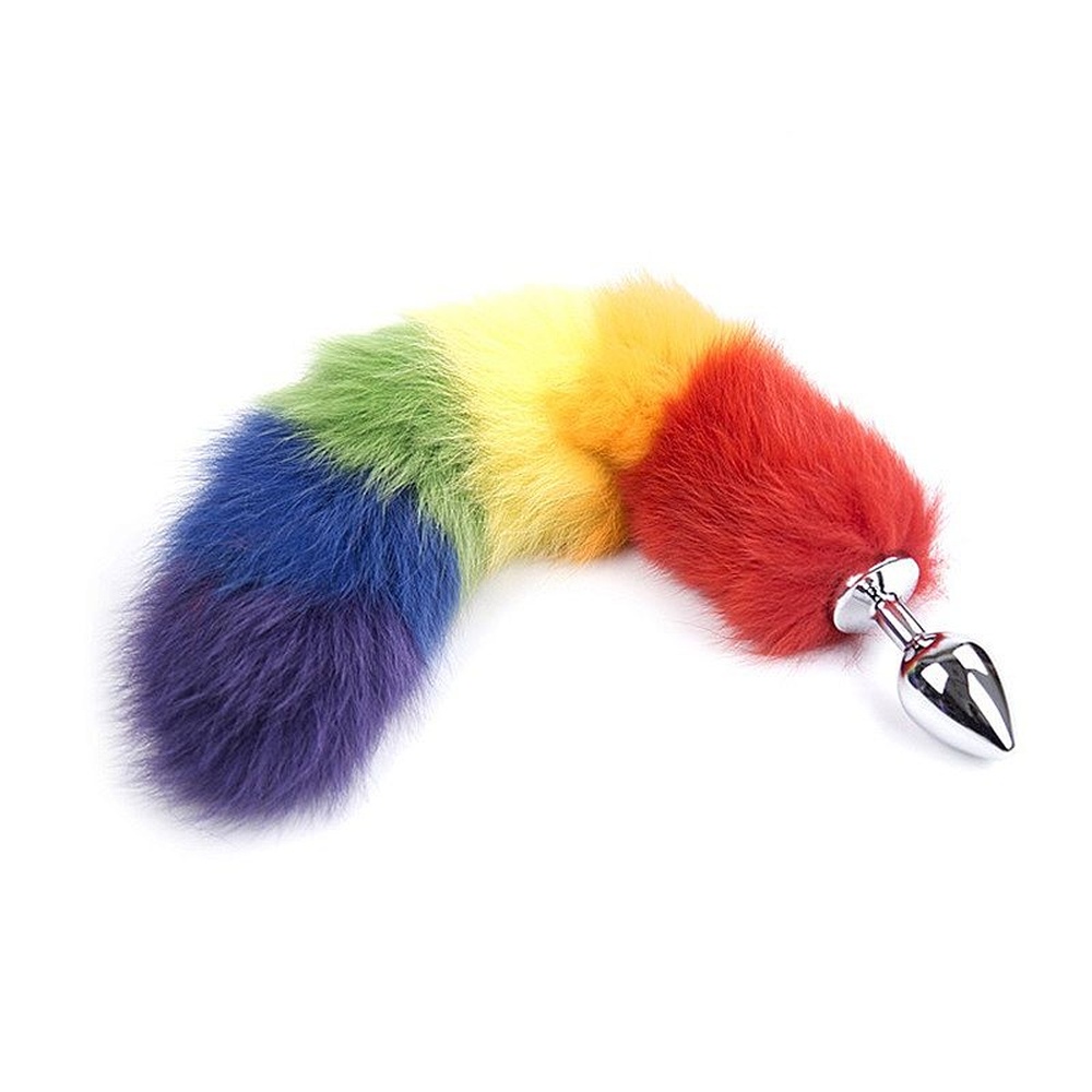 Plug Anal Rabo De Raposa Colorido Tamanho P Shopee Brasil