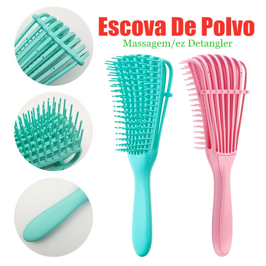 Escova Para Cabelo Cacho Pente Polvo Pronta Entrega Imediata Shopee