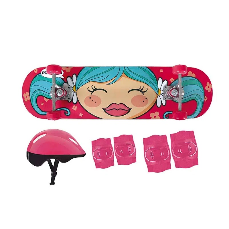 Kit Skate Infantil Joelheira Cotoveleira Capacete Menina Mor Shopee