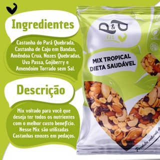 Mix Tropical Nuts Dieta Saudável 3Kg Castanha de Caju Nozes Amendoa