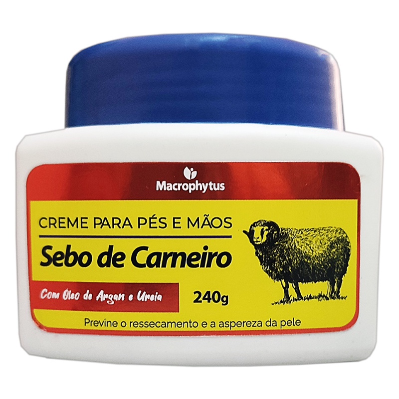 Creme para Pés e Mãos Sebo de Carneiro 240g Macrophytus Shopee Brasil