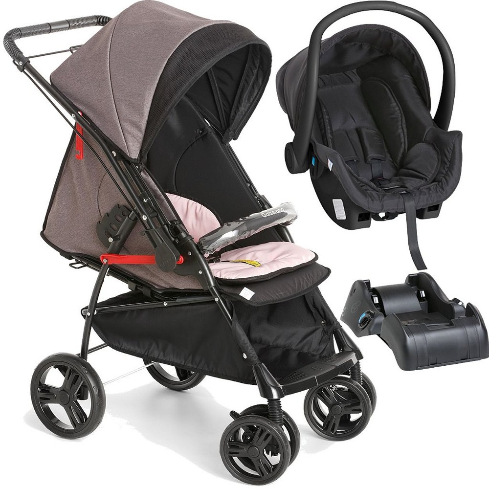 Carrinho Bebe Conforto Base Galzerano Maranello Rosa Preto Shopee Brasil