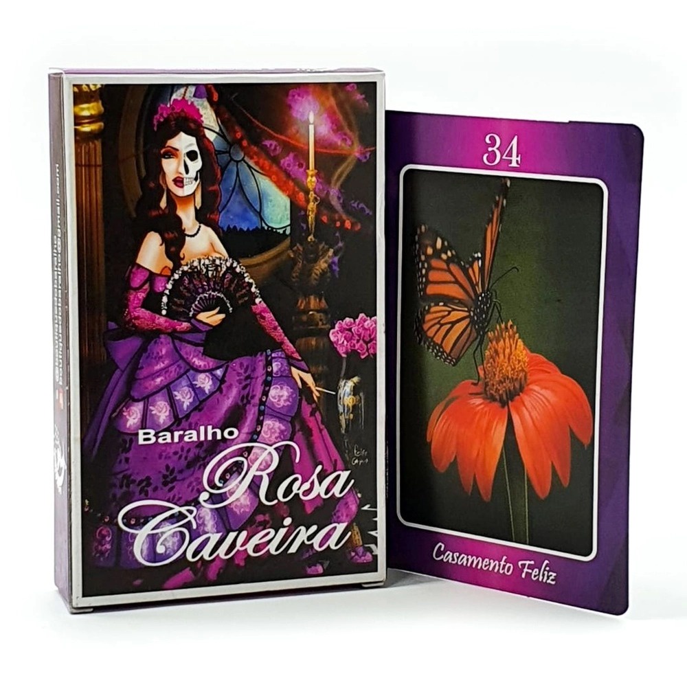 Baralho Tarô Rosa Caveira 36 Cartas Manual Explicativo Shopee Brasil