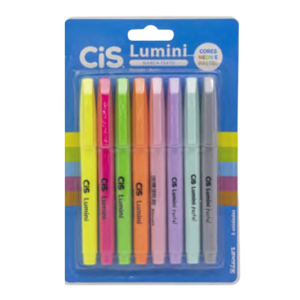 Marca Texto Lumini CIS Neon Pastel 8 Cores Kit Shopee Brasil