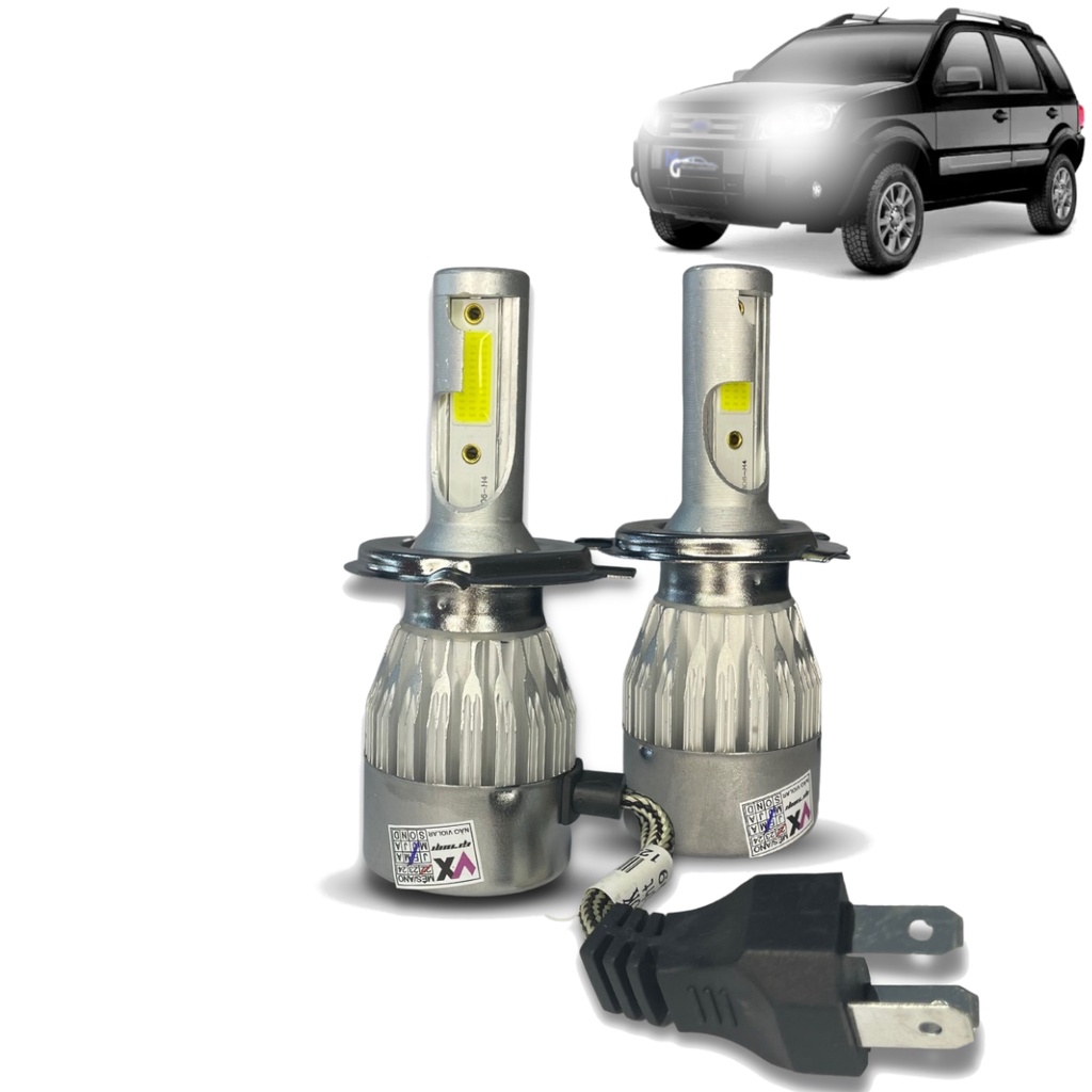 Kit Super Led C6 12v Ecosport 2008 2009 À 2010 Farol Alto Baixo Milha