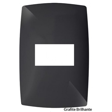 Placa X Para Modulo Horizontal Suporte Grafite Brilhante Blux