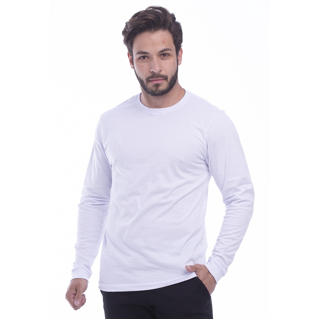 Camiseta Dry Fit Slim Masculina Manga Longa Malha Fria Academia