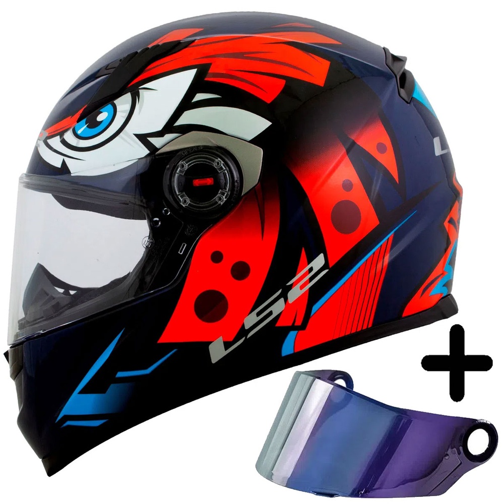 Capacete Moto Fechado Masculino Femnino LS2 FF358 Tribal Laranja