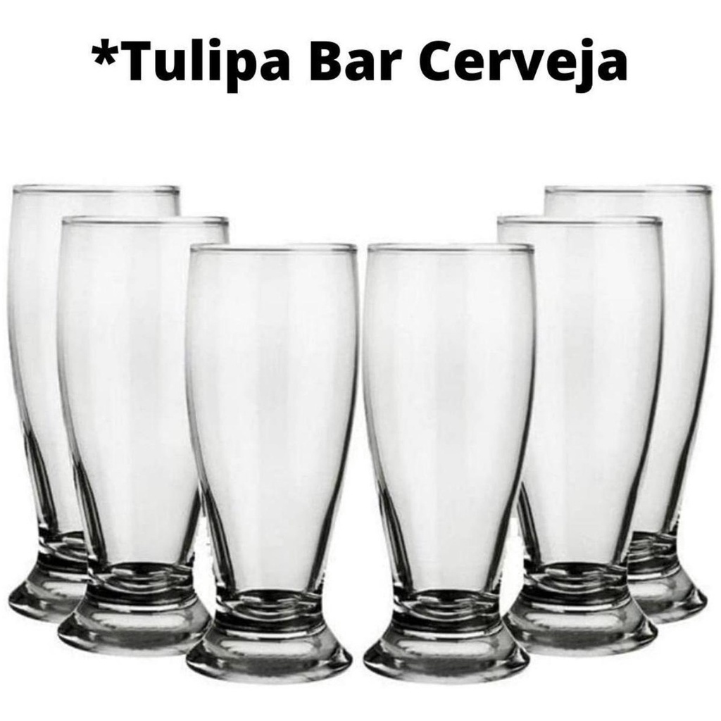 Jogo De Copos De Vidro Pe As Tulipa Chopp Cerveja Ml Shopee Brasil