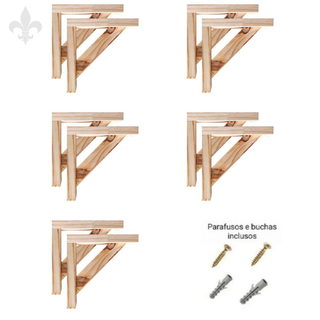 Suporte Madeira M O Francesa Pinus X Cm Kit Unidades Shopee Brasil