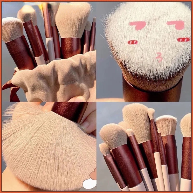 Kit 13 Pcs Pincéis De Maquiagem Profissionais Kabuki Contour Shopee