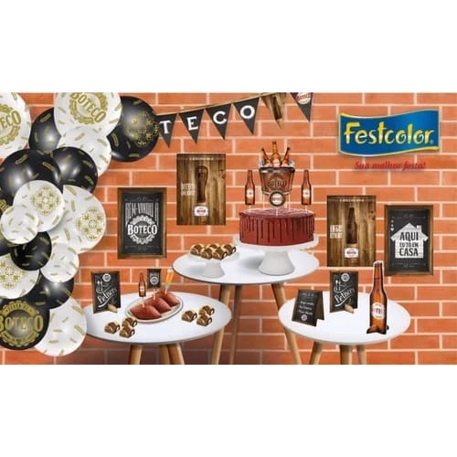 KIT FESTA TEMA BOTECO SÓ 1 BOLINHO 89 PEÇAS FESTCOLOR Shopee Brasil