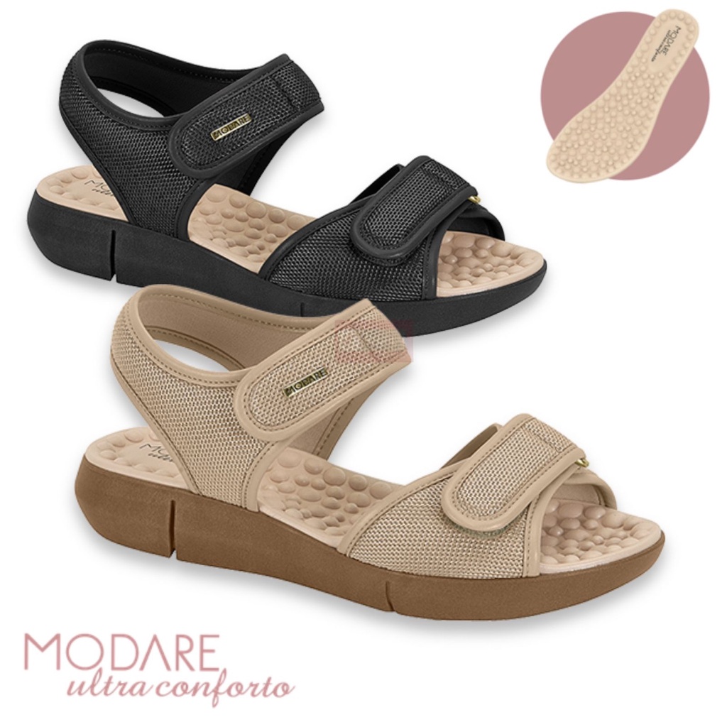 Sandalia Papete Modare Original Ultraconforto Nylontech Massageador