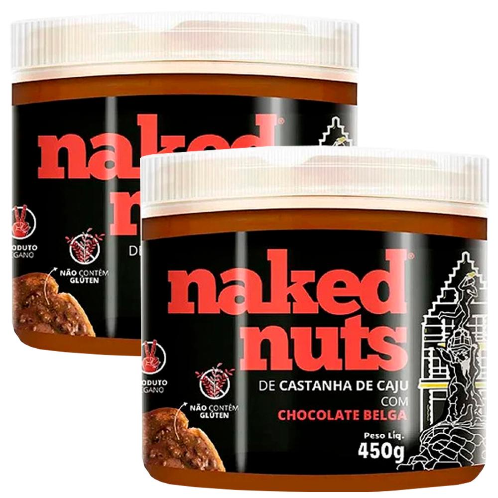 Kit 2 Pasta Castanha Caju Chocolate Belga 450g Naked Nuts Shopee Brasil