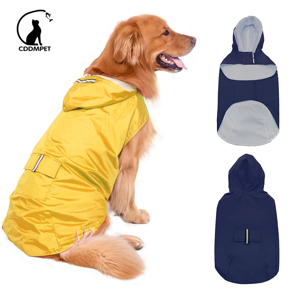 Capa De Chuva Cachorro Leve Hoodie Para Cães Roupas À Prova D água