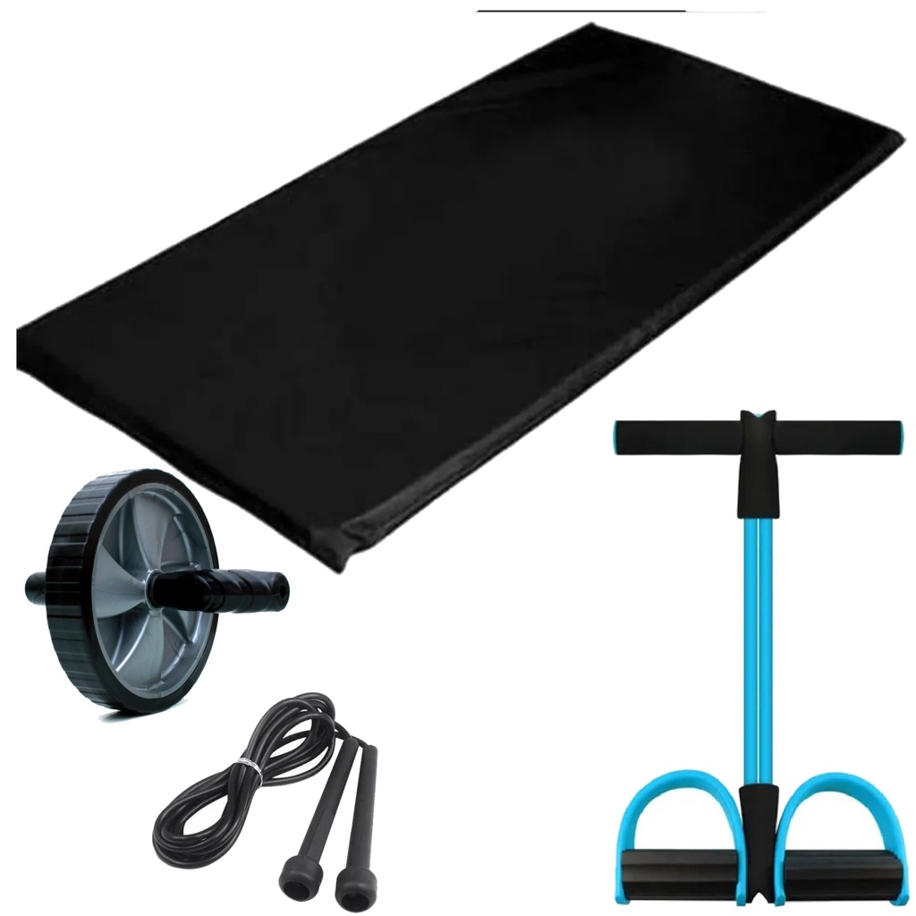 KIT TREINO TABATA AERÓBICO EXTENSOR APOIO DE PÉ COLCHONETE DE