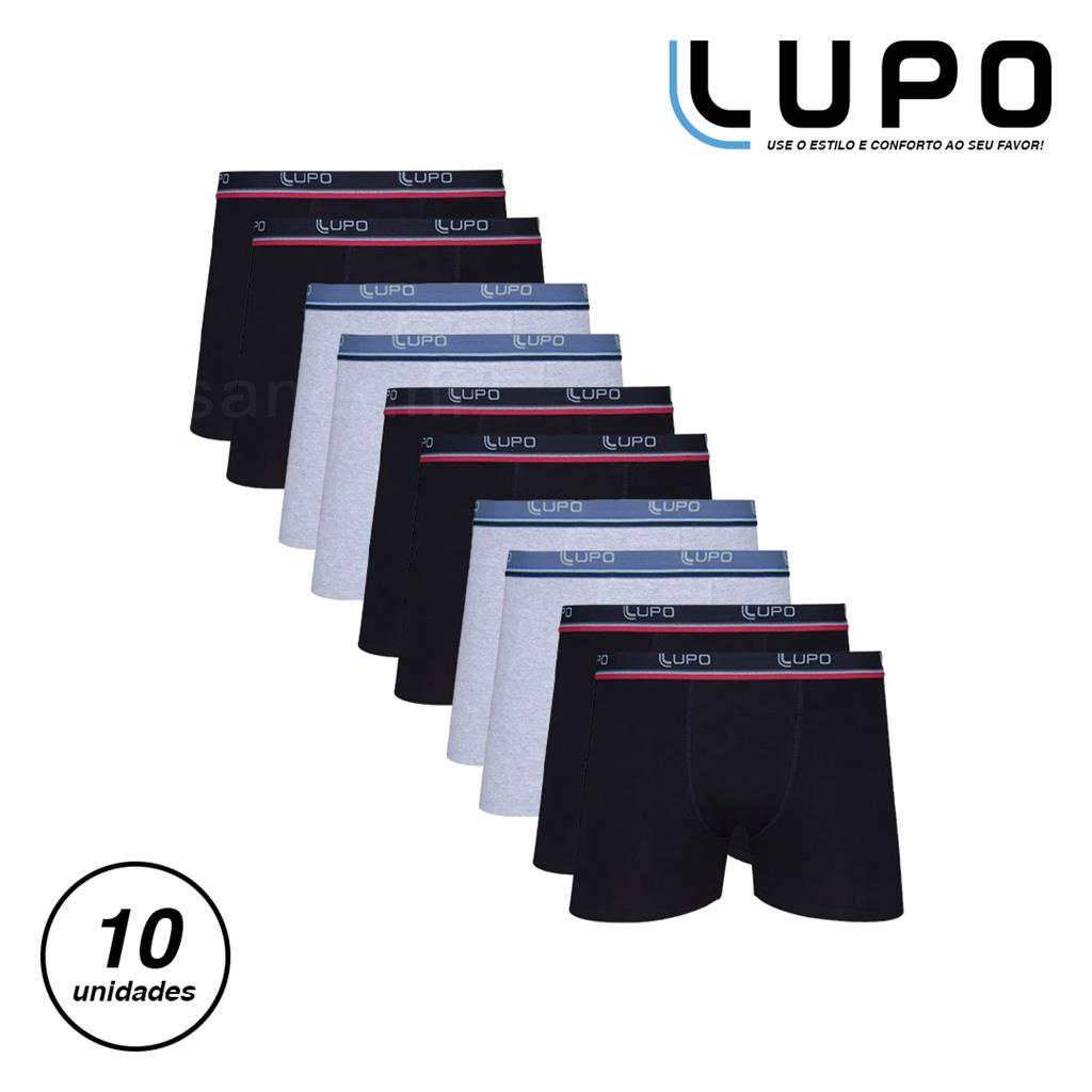 Kit Cueca Boxer Lupo Algodao Box Atacado Masculina Preta Shopee Brasil