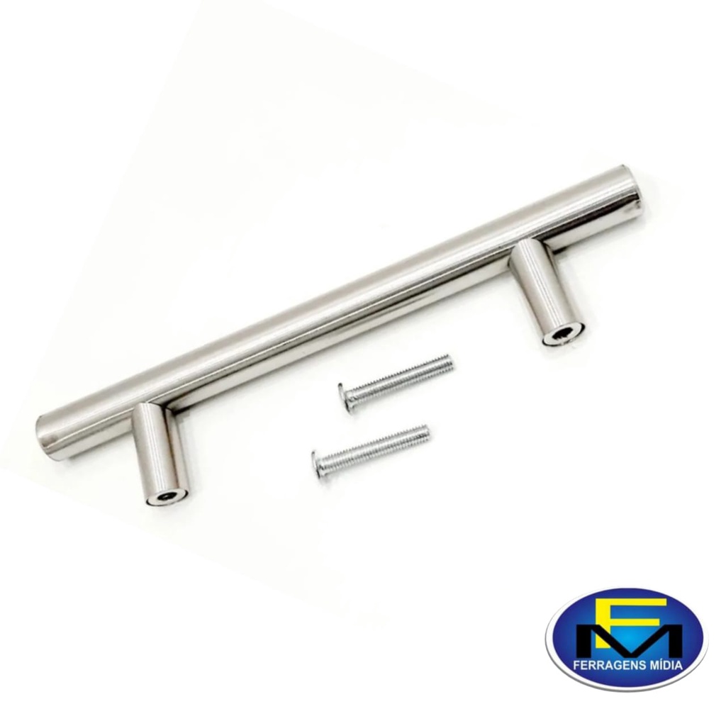 Puxador Haste Redondo Aço Inox Escovado Moveis 12mm Shopee Brasil