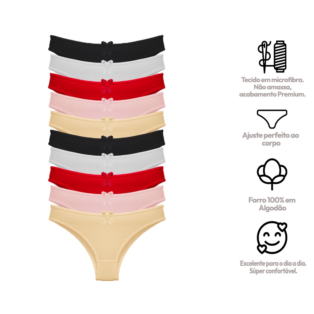 Kit Calcinhas Lingerie Tanga De Microfibra Shopee Brasil