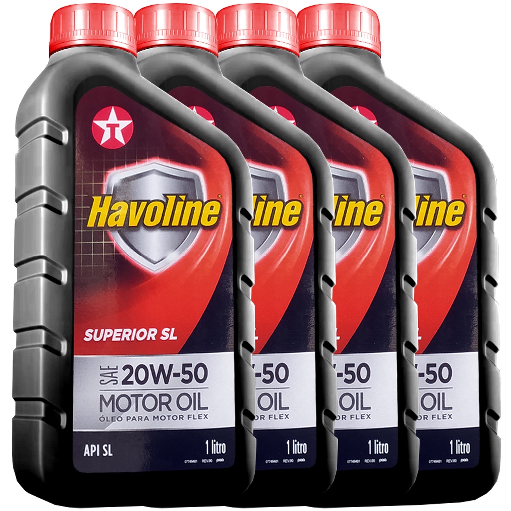 Kit 4 Litros Óleo Motor 20W50 Sl Mineral Texaco Havoline Shopee Brasil