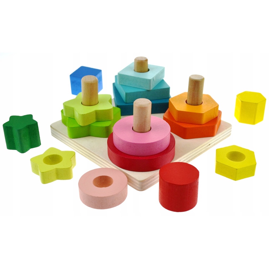 Brinquedo Educativo Torre Formas Geométricas TY356052 Shopee Brasil