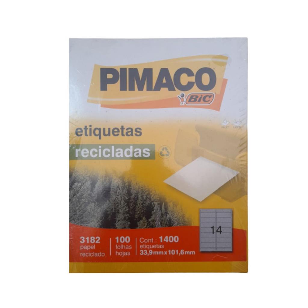 Pct Etiqueta Adesiva Impressao 3182 Reciclada 100 Fls Pimaco Shopee