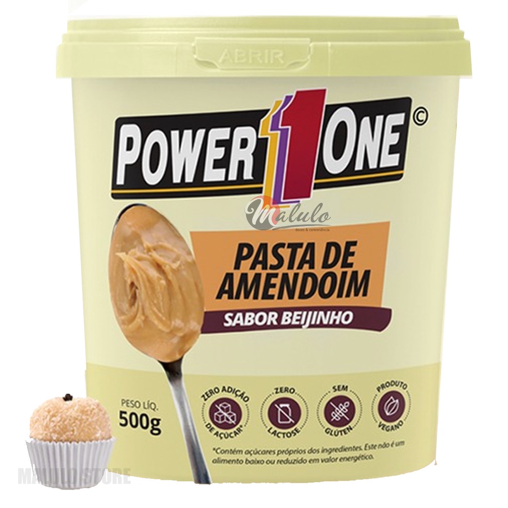 Pasta De Amendoim Power One Beijinho 500g Shopee Brasil