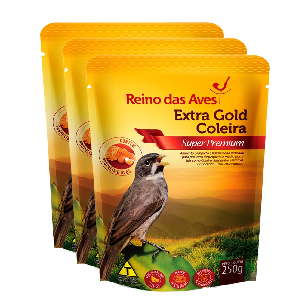 Kit Un Extra Gold Coleira G Extrusada Reino Das Aves Shopee Brasil