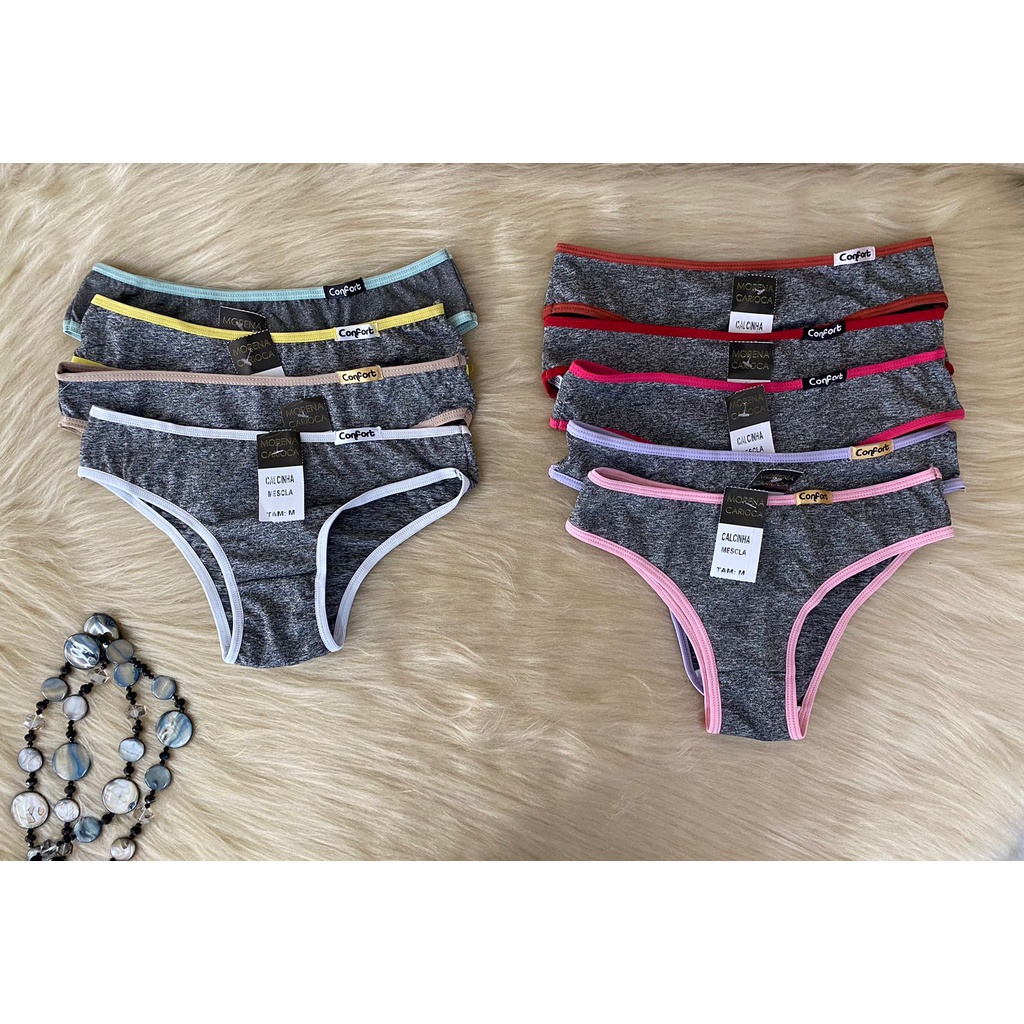 Calcinha Conforto Tanga Mescla Lingerie Atacado Cl Shopee Brasil