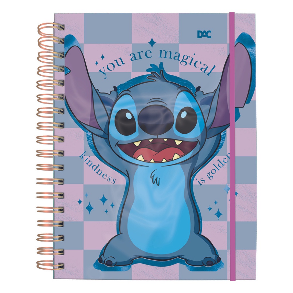 Caderno Smart Universitário Stitch 80 Folhas Reposicionáveis Tira Põe