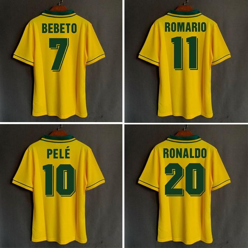 Camisa De Futebol Retro Jersey Brasil 1994 Copa Do Mundo Ronaldor Roma