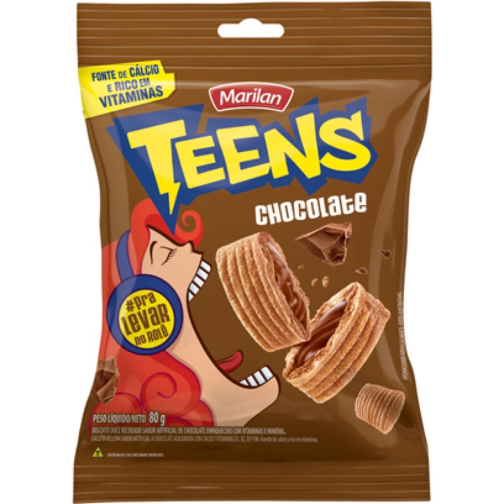 Biscoito Recheio Chocolate Marilan Teens Pacote G Shopee Brasil