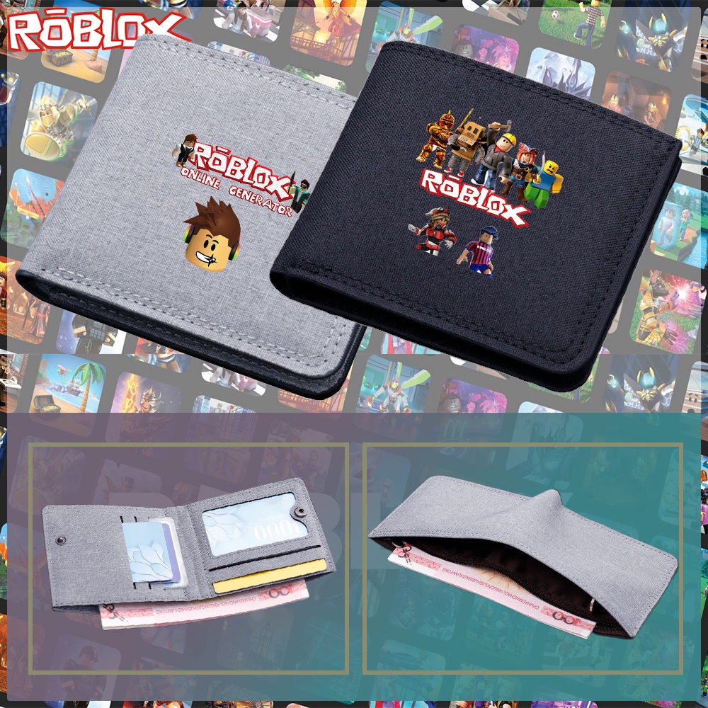 Carteira Para Crianças Roblox Bifold Impressa Boy Canvas Bolsa Moeda