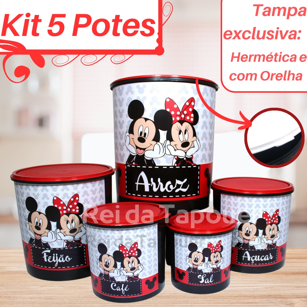 Kit Mantimento Potes Mickey E Minnie Shopee Brasil