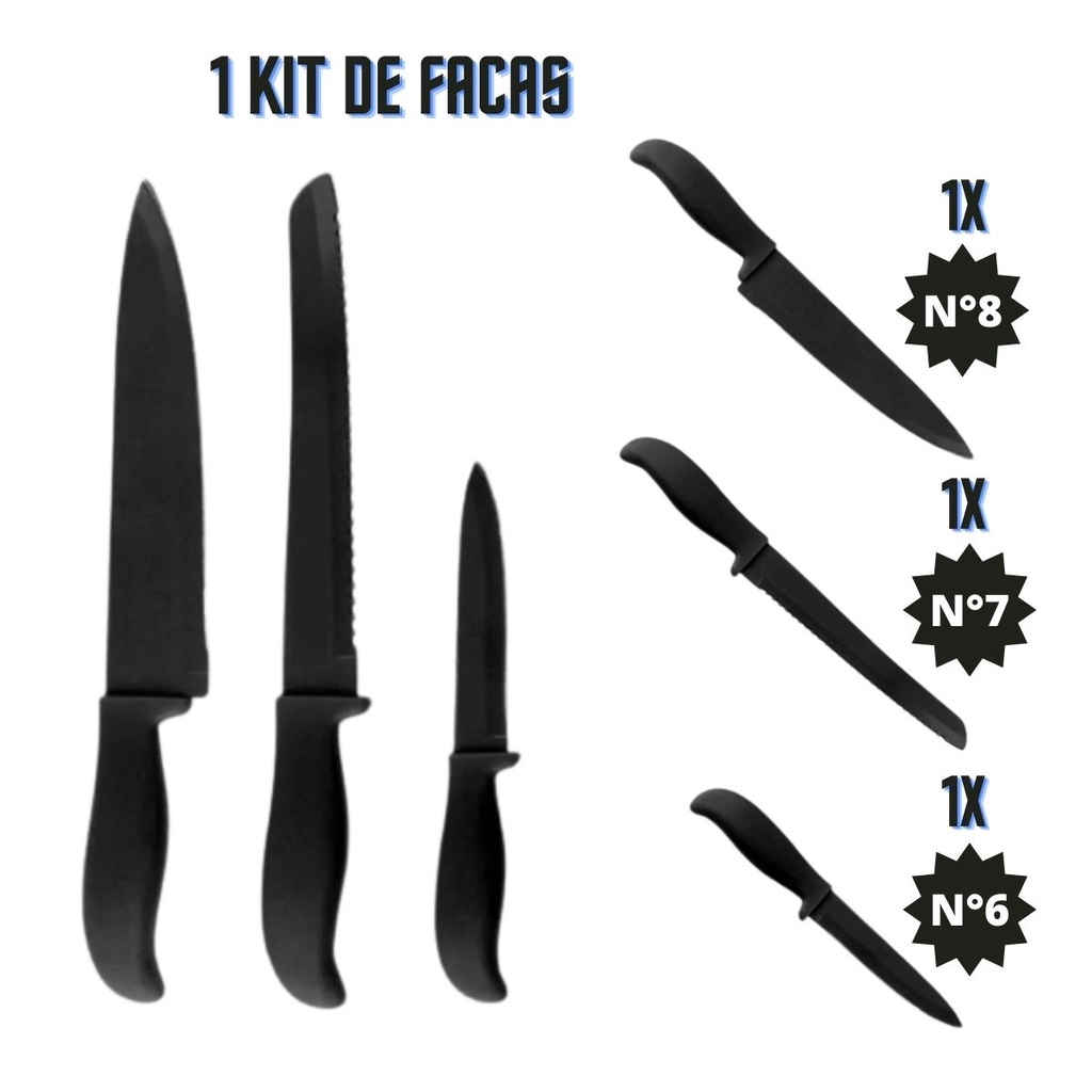 Kit Jogo De 3 Facas Açougueiro Premium Churrasco Aço Inox Shopee Brasil