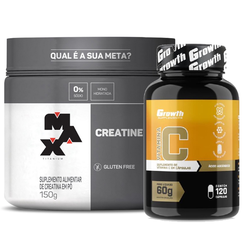 Kit Creatina G Max Titanium Vitamina C Caps Growth Shopee Brasil