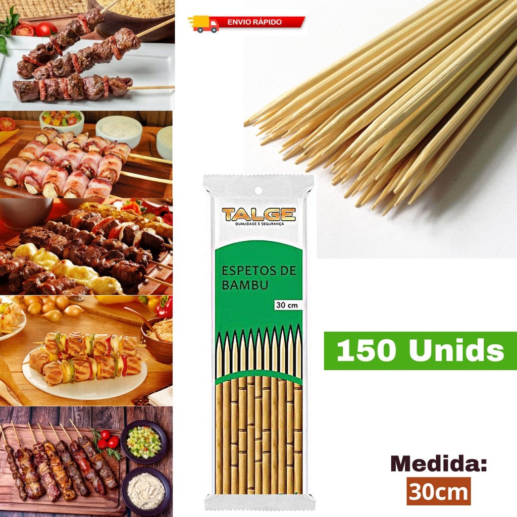 Palito De Bambu Espetinho Espeto P Churrasco Cm Talge Shopee