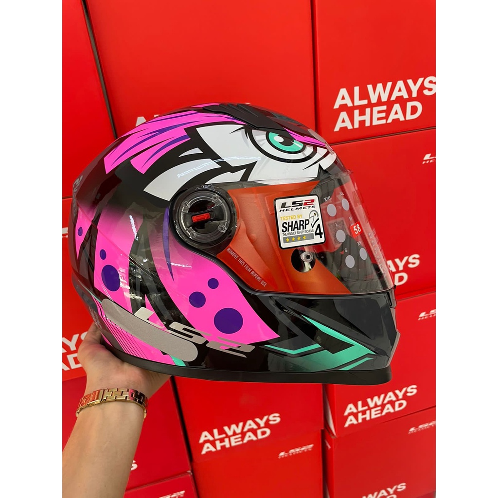 Capacete LS2 FF358 Tribal Fucsia Roxo Shopee Brasil