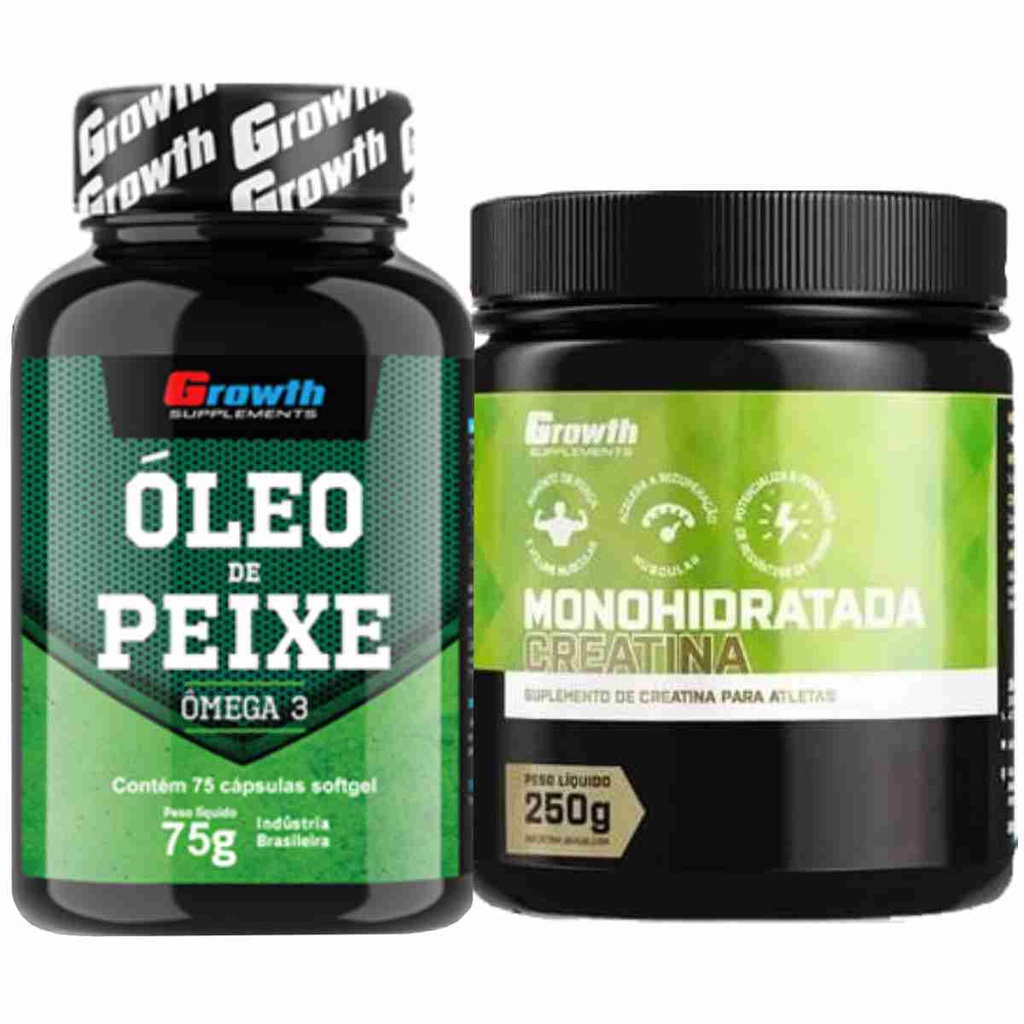 Kit Creatina 250g Monohidratada Omega 3 75 Caps Growth Shopee Brasil