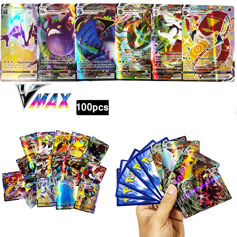 100PCS Box Pokemon Cards Vmax Brilhante TAKARA TOMY Card Jogo De Cartas