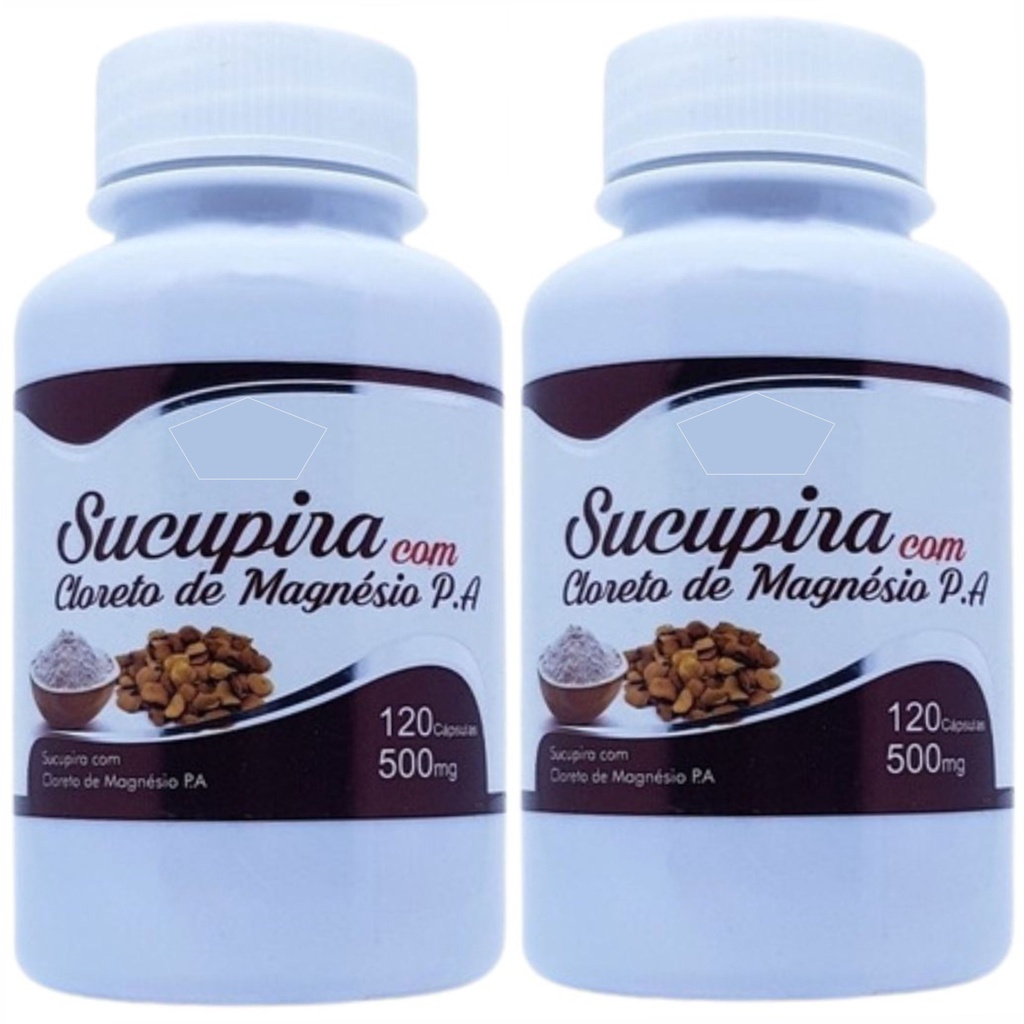 Sucupira Cloreto Magnésio Pa 2 frascos x 120 Cápsulas 500mg 240