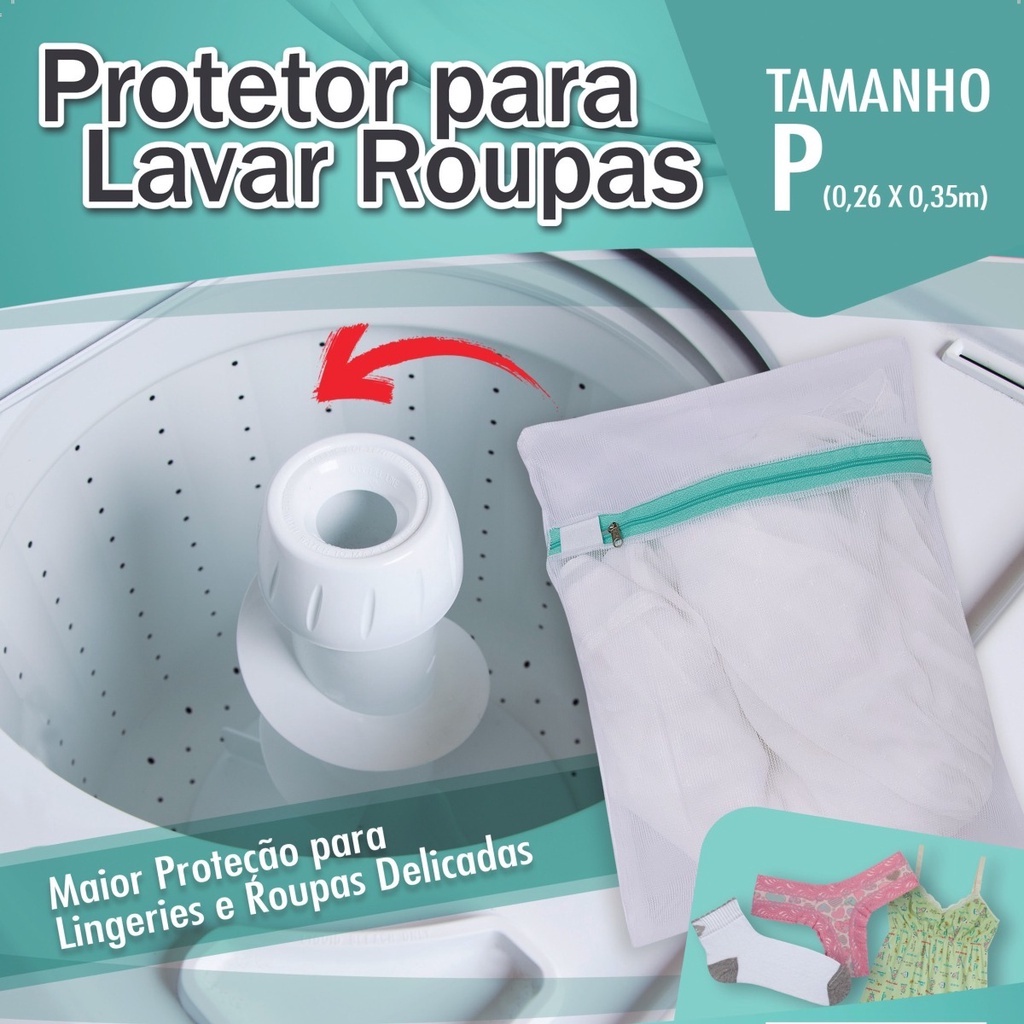 Saco Protetor Para Lavar Roupas P X Cm Ideal Para Lingerie