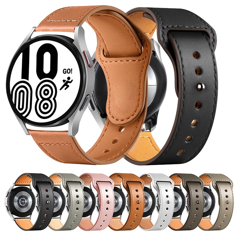 20mm 22mm Pulseira De Couro Para Samsung Galaxy Watch Active 2 44mm