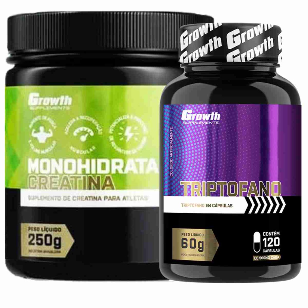 Kit Creatina G Monohidratada Triptofano Caps Growth Shopee