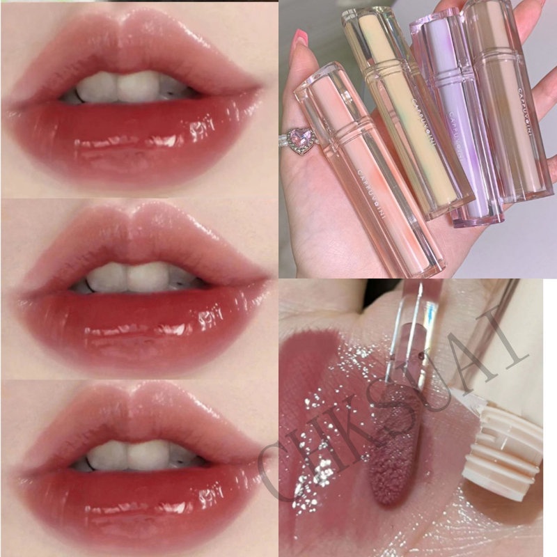 Cappuvini Cristal Espelho Brilho Labial Nude Lip Tint Long Lasting