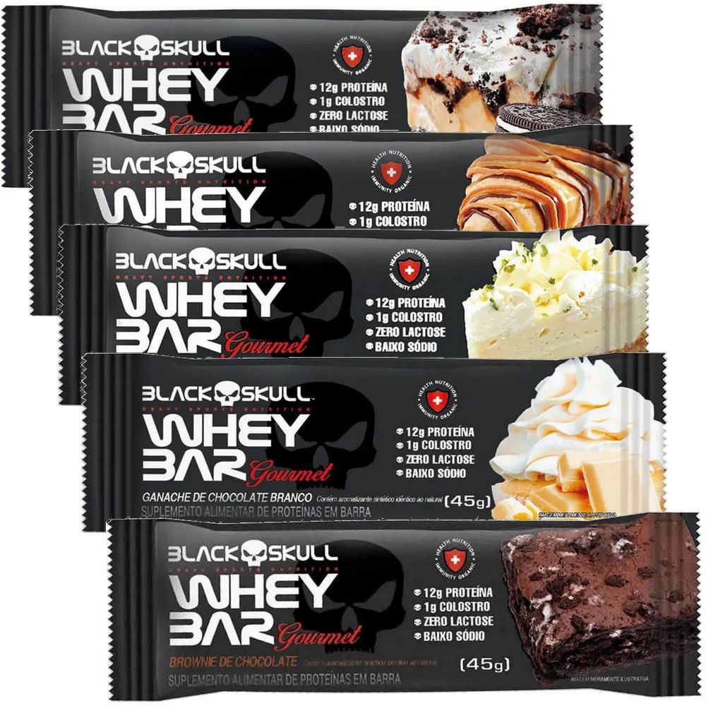 Kit 10x Whey Bar Goumet Barra de Proteína Zero Lactose 45g cada