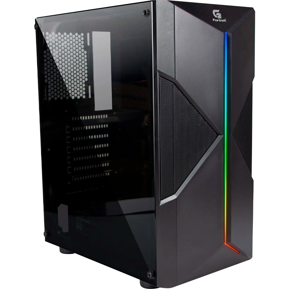 Gabinete Gamer Mid Tower Holt Rgb Atx Micro Atx Mini Itx Fortrek