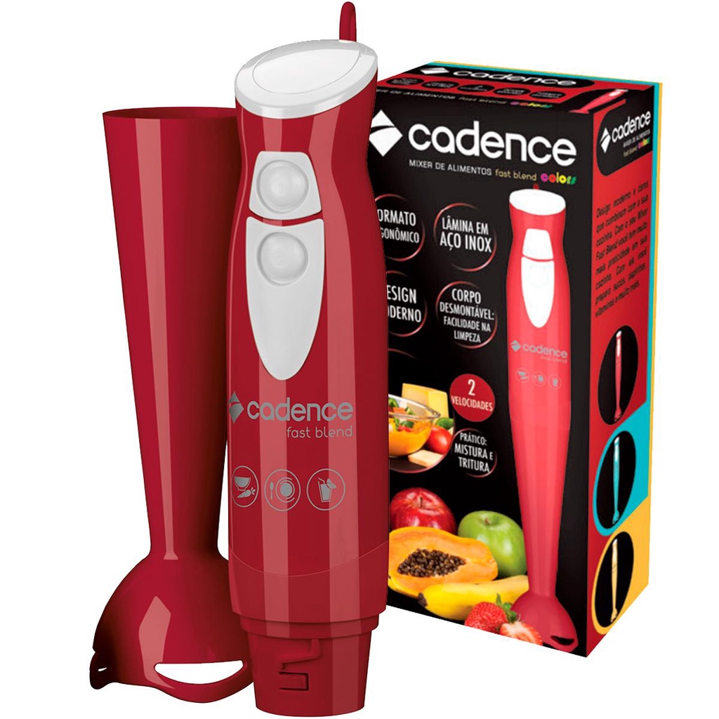 Processador De Alimentos Mixer Cadence Fast Blend Colors Vermelho