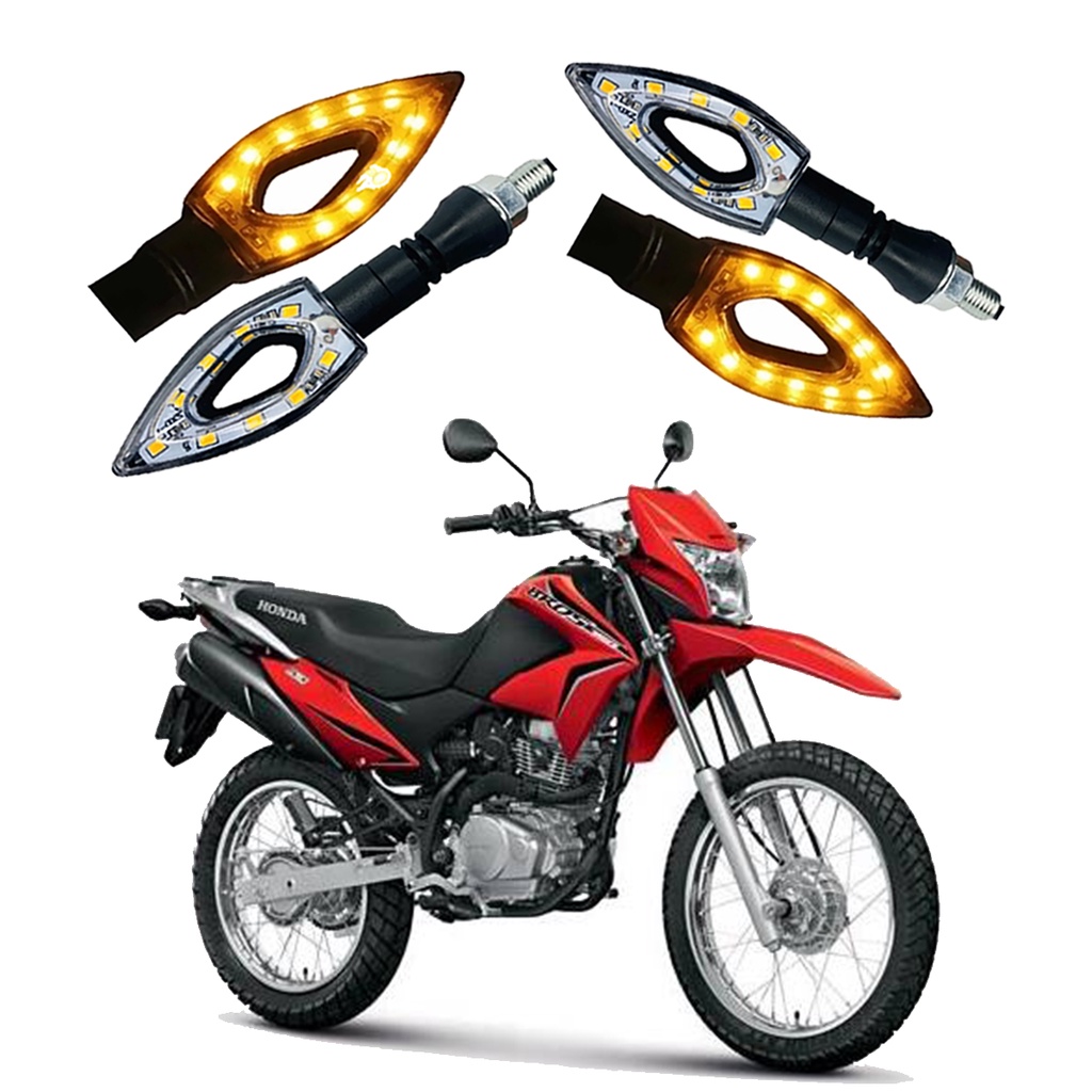 Kit Setas Esportivas De Led P Modelo Flecha Vazado Para Moto Honda